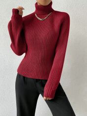 Акція на Светр жіночий SHEIN GD-00199771 S Бордовий від Rozetka