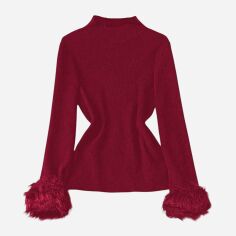Акція на Светр жіночий SHEIN GD-00212115 0XL Бордовий від Rozetka