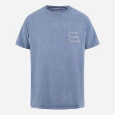 Акція на Футболка бавовняна довга чоловіча Guess 369964898 XL Синя з вишивкою від Rozetka