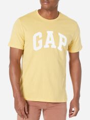Акція на Футболка бавовняна довга чоловіча GAP 909464863 XS Жовта з принтом від Rozetka