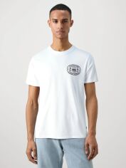Акція на Футболка бавовняна довга чоловіча Guess 834555080 2XL Біла з принтом від Rozetka
