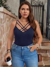 Акція на Майка жіноча SHEIN GD-00224376 3XL Темно-синя від Rozetka