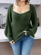 Акція на Джемпер жіночий SHEIN GD-00212472 0XL Зелений від Rozetka
