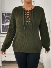 Акція на Джемпер жіночий SHEIN GD-00193515 1XL Зелений від Rozetka