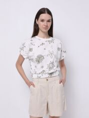 Акція на Футболка бавовняна жіноча Colin's CL1074584OFW M Off White від Rozetka