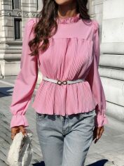 Акція на Блузка жіноча SHEIN GD-00200293 S Рожева від Rozetka
