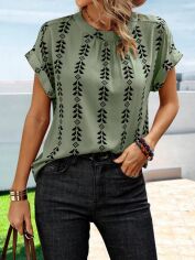 Акція на Блузка жіноча SHEIN GD-00209497 L Зелена від Rozetka