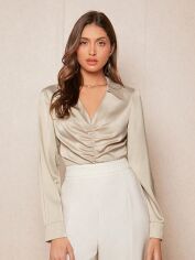 Акція на Блуза жіноча SHEIN GD-00183325 XL Бежева від Rozetka