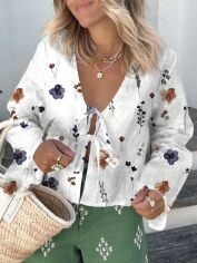 Акція на Блузка жіноча SHEIN GD-00224238 2XL Біла від Rozetka