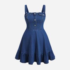 Акция на Сарафан джинсовий жіночий SHEIN GD-00210732 2XL Синій от Rozetka