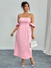 Акція на Плаття вечірнє довге літнє жіноче SHEIN GD-00185224 0XL Рожеве від Rozetka
