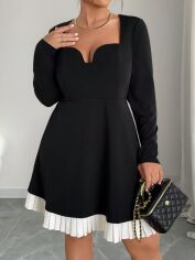 Акція на Сукня осіння жіноча SHEIN GD-00222920 0XL Чорно-біла від Rozetka