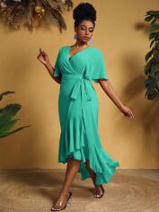 Акція на Сукня літня жіноча Shein GD-00228288 3XL Зелена від Rozetka