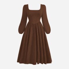 Акція на Сукня осіння жіноча SHEIN GD-00185476 2XL Коричнева від Rozetka