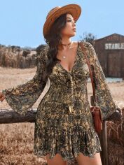 Акція на Сукня осіння жіноча SHEIN GD-00223529 2XL Коричнева від Rozetka