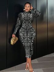 Акция на Сукня осіння жіноча SHEIN GD-00224943 4XL Комбінована от Rozetka