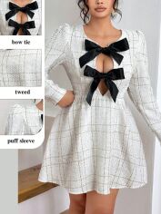 Акція на Сукня вечірня коротка жіноча SHEIN GD-00196347 0XL Біла від Rozetka