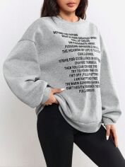 Акція на Світшот жіночий SHEIN GD-00200895 L Сірий від Rozetka