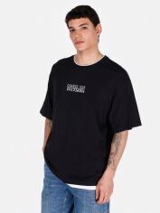 Акція на Футболка бавовняна довга чоловіча Colin's CL1073989BLK XL Black з принтом від Rozetka