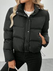 Акція на Пальто жіноче SHEIN GD-00198395 XL Чорне від Rozetka