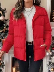 Акция на Куртка демісезонна жіноча SHEIN GD-00197902 S Червона от Rozetka
