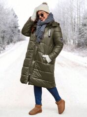 Акція на Пальто жіноче SHEIN GD-00209727 2XL Зелене від Rozetka
