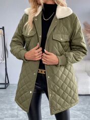 Акція на Пальто жіноче SHEIN GD-00198134 L Зелене від Rozetka