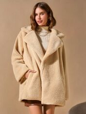 Акція на Пальто жіноче SHEIN GD-00199680 M Бежеве від Rozetka