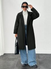 Акція на Пальто жіноче SHEIN GD-00213962 M Чорне від Rozetka