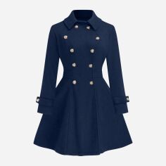 Акція на Пальто жіноче SHEIN GD-00198969 1XL Темно-синє від Rozetka