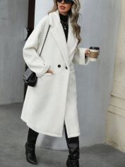 Акція на Жіноче пальто SHEIN GD-00209794 S Біле від Rozetka