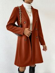 Акція на Пальто жіноче SHEIN GD-00199035 M-Petite Рожеве з коричневим від Rozetka