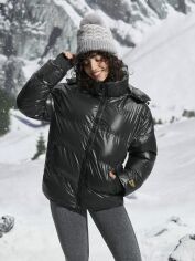 Акція на Куртка зимова жіноча SHEIN GD-00196537 L Чорна від Rozetka