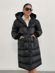 Акція на Пальто жіноче SHEIN GD-00199250 XL Чорне від Rozetka