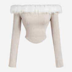 Акція на Топ жіночий SHEIN GD-00210630 XS Кремовий від Rozetka