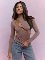 Акція на Топ жіночий SHEIN GD-00219943 XS Коричневий від Rozetka