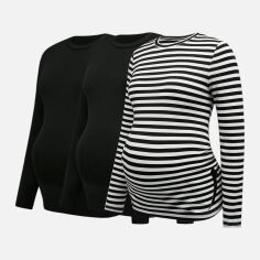 Акція на Лонгслів для вагітних жіночий SHEIN GD-00193104 S 3 шт Чорний від Rozetka