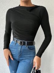 Акція на Жіночий лонгслів SHEIN GD-00195016 S Чорний від Rozetka