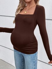 Акція на Жіночий лонгслів SHEIN GD-00219668 S Коричневий від Rozetka