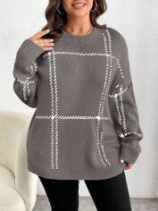 Акція на Джемпер жіночий SHEIN GD-00193419 1XL Темно-сірий від Rozetka