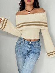 Акция на Джемпер жіночий SHEIN GD-00210492 S Кремовий от Rozetka