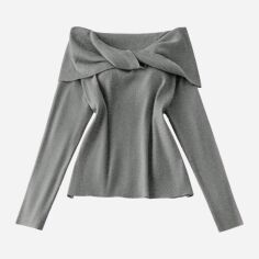 Акція на Джемпер жіночий SHEIN GD-00213606 1XL Темно-сірий від Rozetka