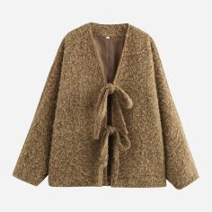 Акція на Жіночий кардиган SHEIN GD-00196864 S Хакі від Rozetka