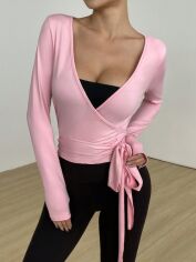 Акція на Футболка довга жіноча SHEIN GD-00215558 L Рожева від Rozetka
