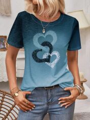 Акція на Футболка довга жіноча SHEIN GD-00215473 M Синя від Rozetka
