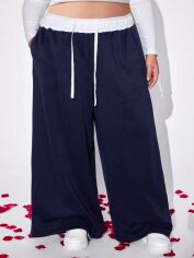 Акція на Штани жіночі SHEIN GD-00197748 7XL Темно-сині від Rozetka