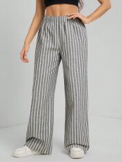 Акція на Штани жіночі SHEIN GD-00193257 L-Tall Чорні з білим від Rozetka