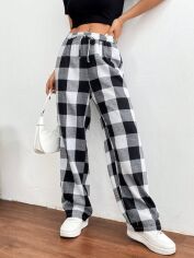 Акция на Штани жіночі SHEIN GD-00218793 M Чорні з білим от Rozetka