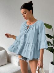 Акція на Блузка жіноча SHEIN GD-00194901 L Синій від Rozetka