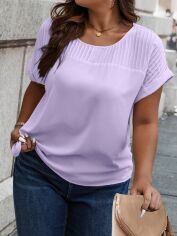 Акція на Блузка жіноча SHEIN GD-00196460 1XL Лілова від Rozetka